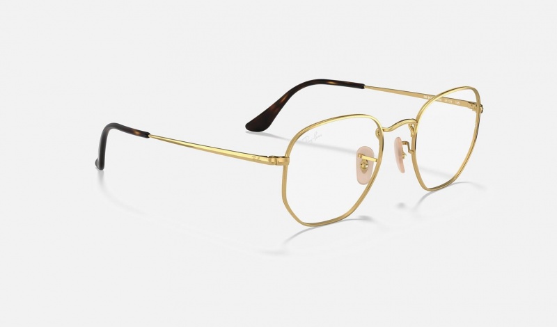 Ray Ban Hexagonal Optics Women's Eyeglasses Gold | 73518-PAEG