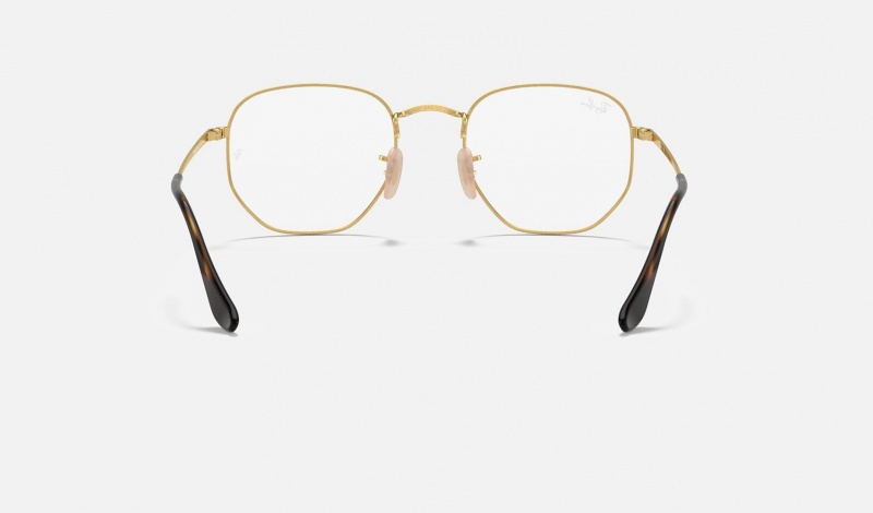 Ray Ban Hexagonal Optics Women's Eyeglasses Gold | 73518-PAEG