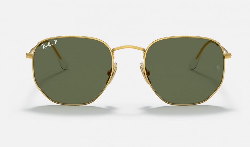 Ray Ban Hexagonal Titanium Men's Sunglasses Green | 21430-XBCJ