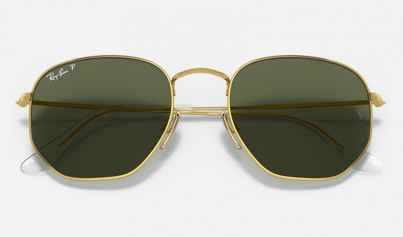 Ray Ban Hexagonal Titanium Men's Sunglasses Green | 21430-XBCJ