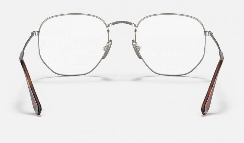 Ray Ban Hexagonal Titanium Optics Men's Eyeglasses Grey | 76185-ABJY