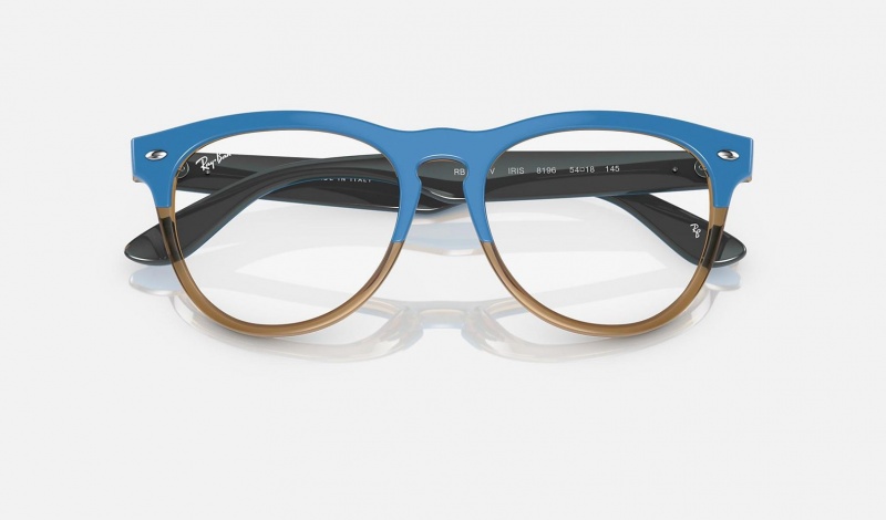 Ray Ban Iris Optics Men's Eyeglasses Blue | 80397-HCAX