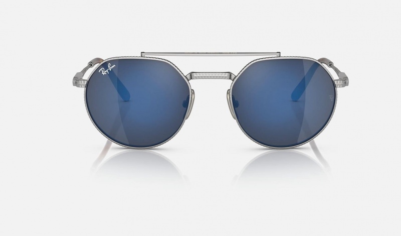 Ray Ban Jack Ii Titanium Men's Sunglasses Blue | 60948-GCNX