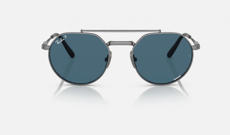 Ray Ban Jack Ii Titanium Men's Sunglasses Blue | 72694-KUHB