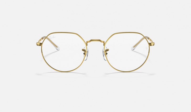 Ray Ban Jack Optics Men's Eyeglasses Gold | 08329-UCBT