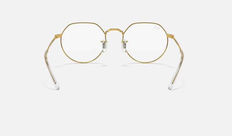 Ray Ban Jack Optics Men's Eyeglasses Gold | 08329-UCBT