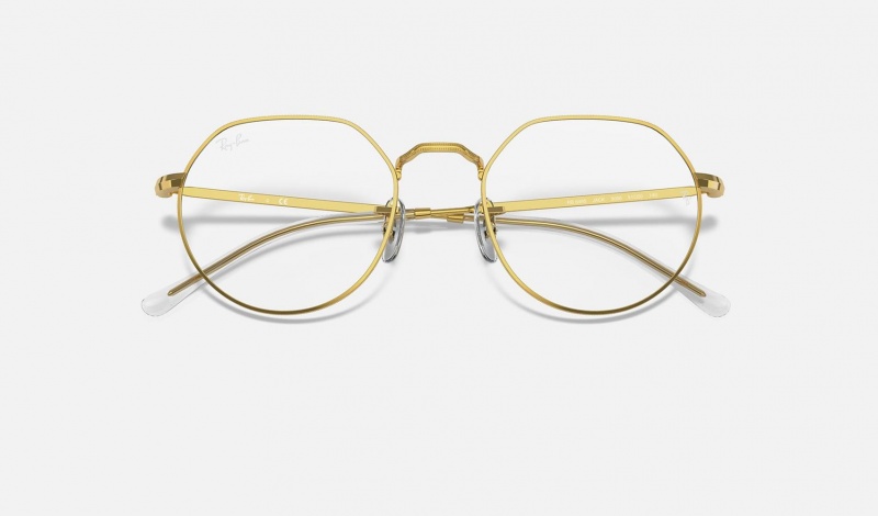 Ray Ban Jack Optics Men's Eyeglasses Gold | 08329-UCBT