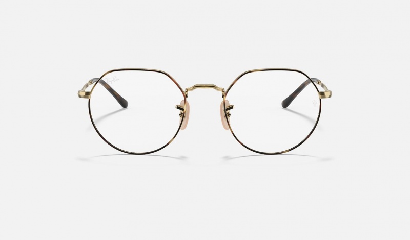 Ray Ban Jack Optics Men's Eyeglasses Gold | 80612-OIQW