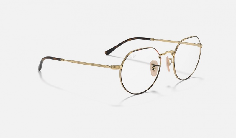 Ray Ban Jack Optics Men's Eyeglasses Gold | 80612-OIQW