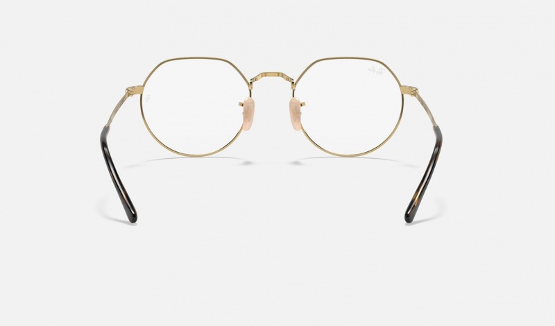 Ray Ban Jack Optics Men's Eyeglasses Gold | 80612-OIQW