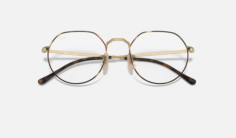 Ray Ban Jack Optics Men's Eyeglasses Gold | 80612-OIQW