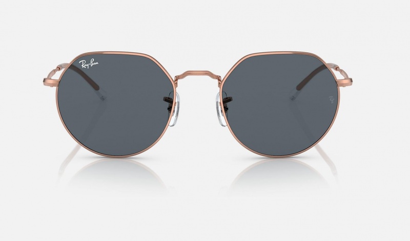 Ray Ban Jack Rose Gold Men's Sunglasses Blue | 40938-YBEF