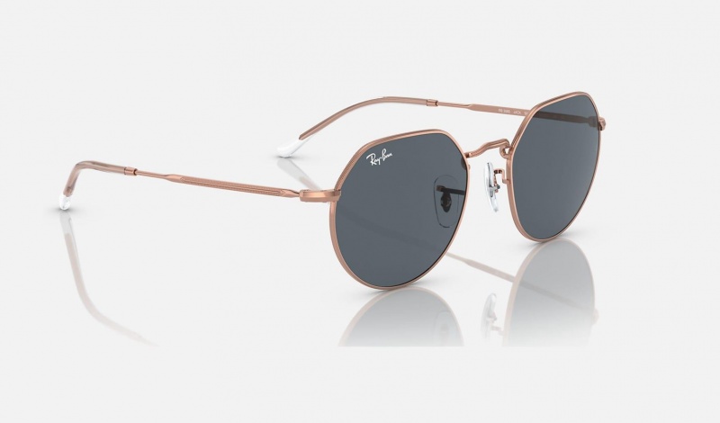 Ray Ban Jack Rose Gold Women's Sunglasses Blue | 70835-VGZD