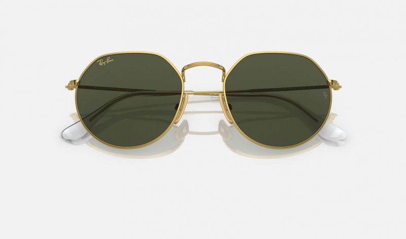 Ray Ban Jack Titanium Men's Sunglasses Green | 62897-ZSUH