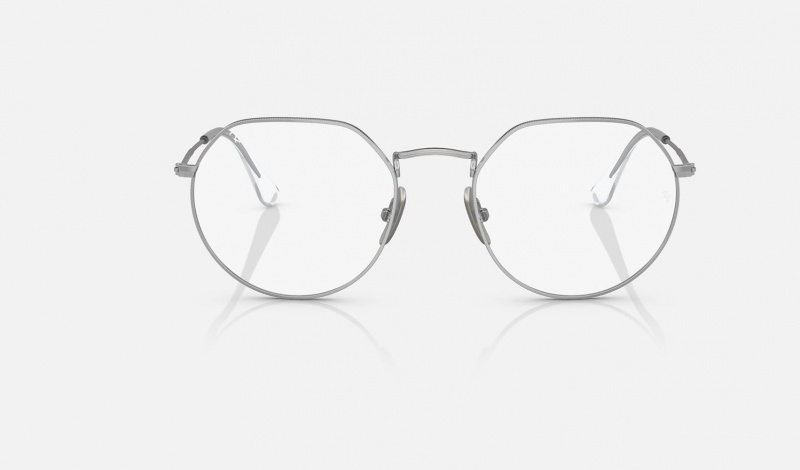 Ray Ban Jack Titanium Optics Men's Eyeglasses Silver | 84192-EPFM