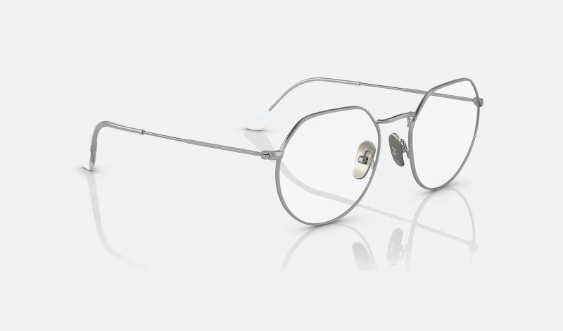 Ray Ban Jack Titanium Optics Men's Eyeglasses Silver | 84192-EPFM