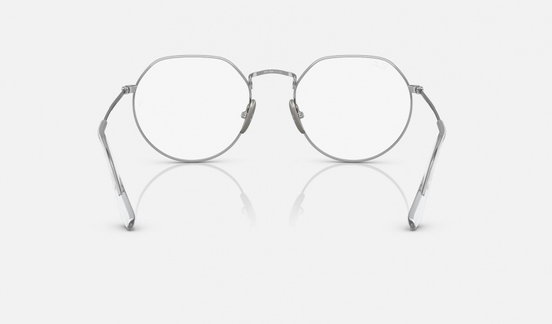 Ray Ban Jack Titanium Optics Men's Eyeglasses Silver | 84192-EPFM