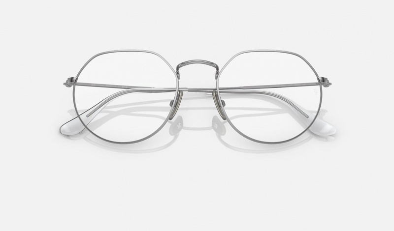 Ray Ban Jack Titanium Optics Men's Eyeglasses Silver | 84192-EPFM