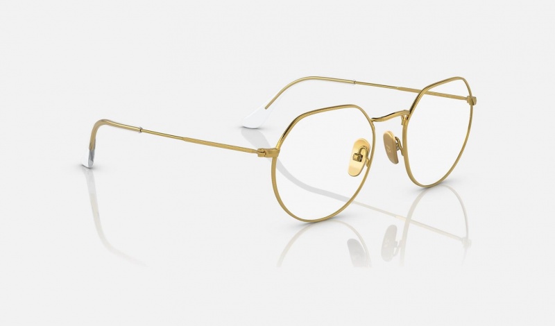 Ray Ban Jack Titanium Optics Men's Eyeglasses Gold | 97620-JCNQ