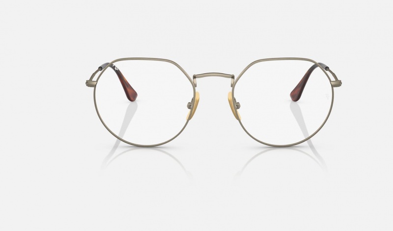 Ray Ban Jack Titanium Optics Men's Eyeglasses Gold | 13876-BNIL