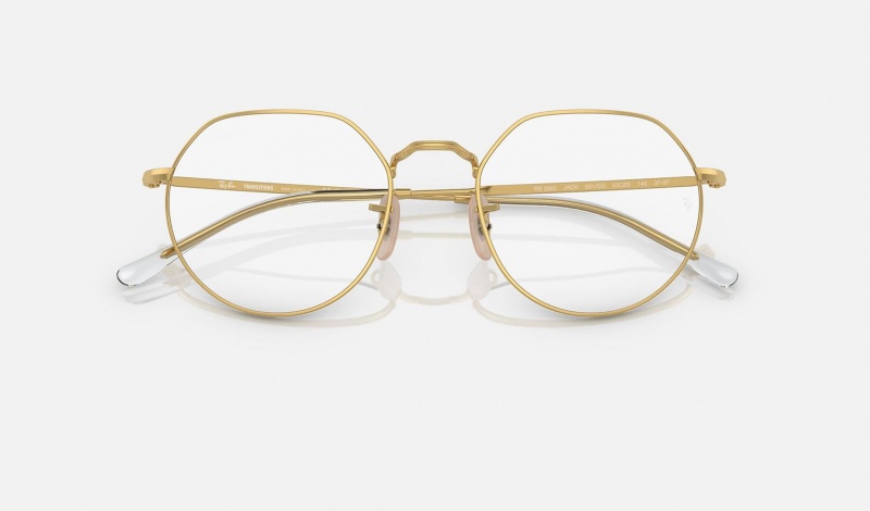 Ray Ban Jack Transitions® Men's Eyeglasses Gold | 15629-EBOX