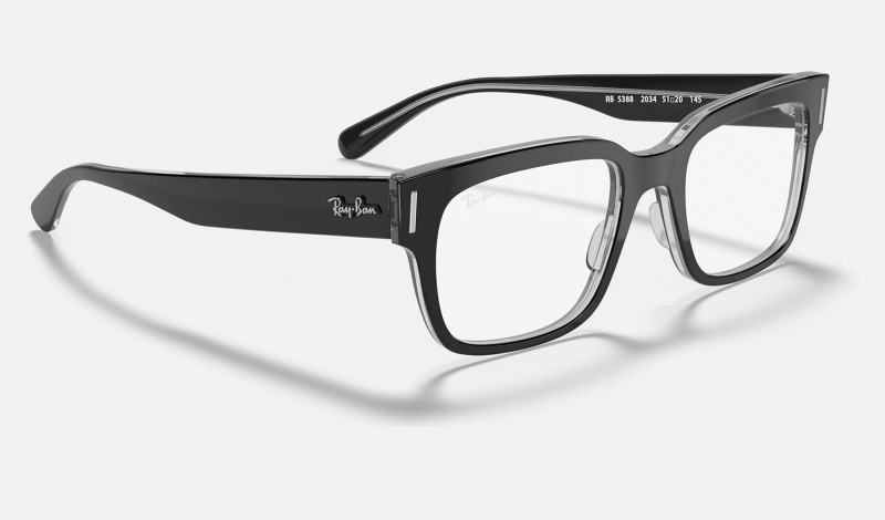 Ray Ban Jeffrey Optics Men's Eyeglasses Black | 60791-RFBK