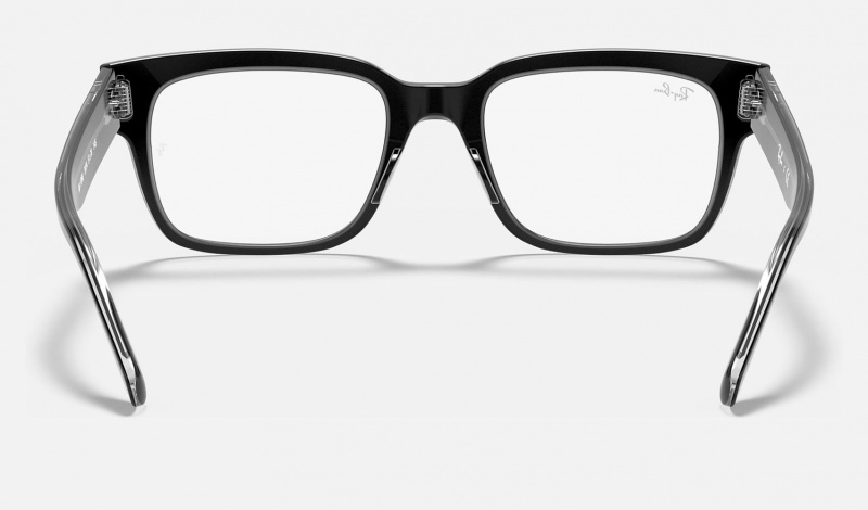 Ray Ban Jeffrey Optics Men's Eyeglasses Black | 60791-RFBK