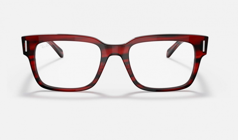 Ray Ban Jeffrey Optics Men's Eyeglasses Red | 87051-EGZJ