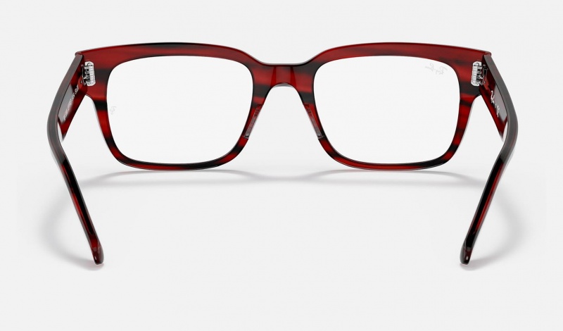 Ray Ban Jeffrey Optics Men's Eyeglasses Red | 87051-EGZJ