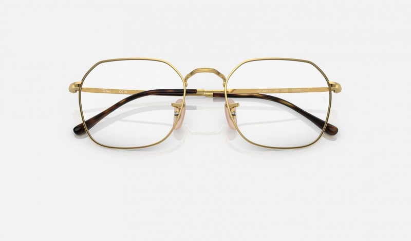 Ray Ban Jim Optics Men's Eyeglasses Gold | 19465-LTQG