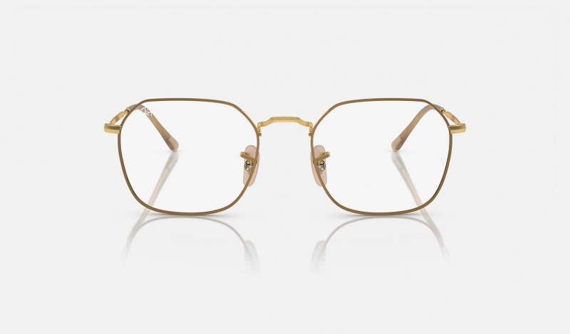 Ray Ban Jim Optics Men's Eyeglasses Gold | 71362-MQSZ