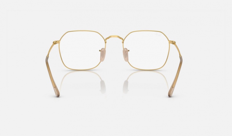 Ray Ban Jim Optics Men's Eyeglasses Gold | 71362-MQSZ