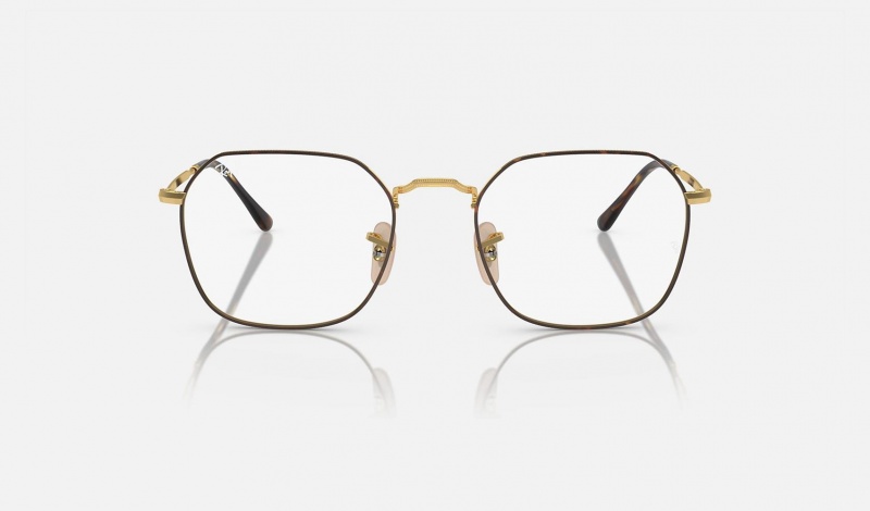 Ray Ban Jim Optics Men's Eyeglasses Gold | 74839-SBQR