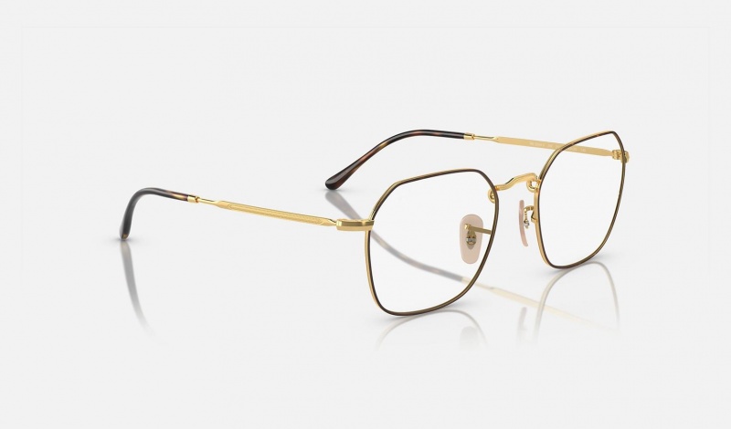 Ray Ban Jim Optics Men's Eyeglasses Gold | 74839-SBQR