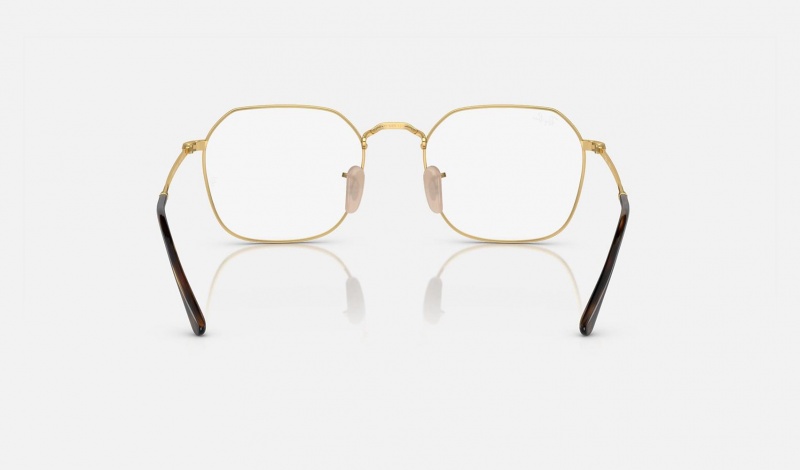 Ray Ban Jim Optics Men's Eyeglasses Gold | 74839-SBQR