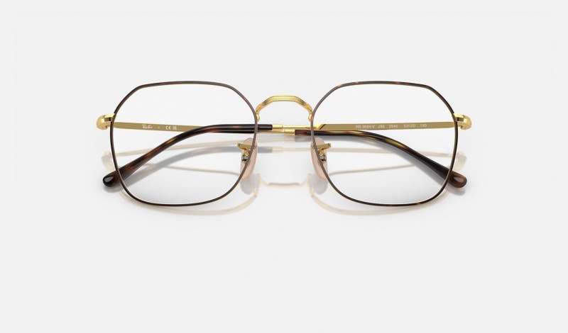 Ray Ban Jim Optics Men's Eyeglasses Gold | 74839-SBQR