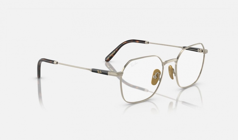 Ray Ban Jim Titanium Optics Men's Eyeglasses Gold | 89452-ZWOL