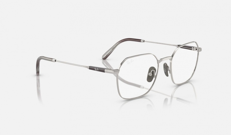 Ray Ban Jim Titanium Optics Men's Eyeglasses Silver | 52439-GKCH