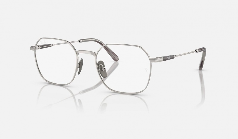 Ray Ban Jim Titanium Optics Men\'s Eyeglasses Silver | 52439-GKCH