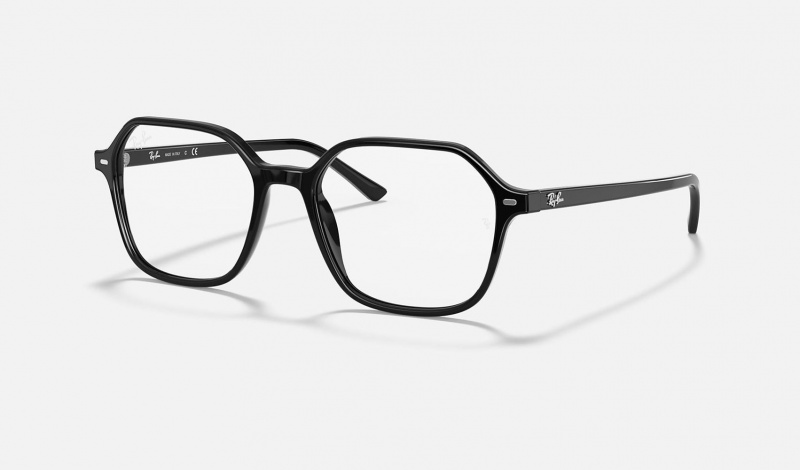 Ray Ban John Optics Men\'s Eyeglasses Black | 85391-HQNK