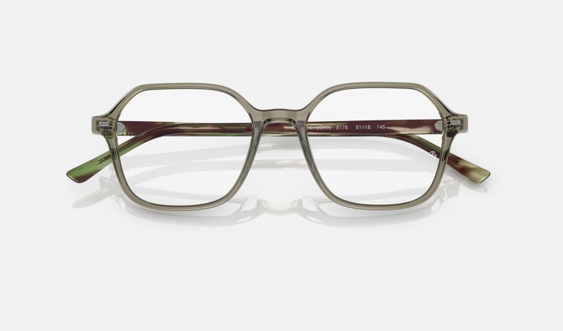 Ray Ban John Optics Men's Eyeglasses Green | 69830-LWJD