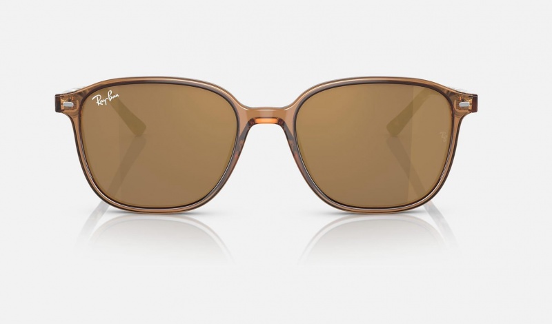 Ray Ban Leonard Men's Sunglasses Gold | 71098-HDVY