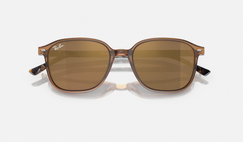 Ray Ban Leonard Men's Sunglasses Gold | 71098-HDVY