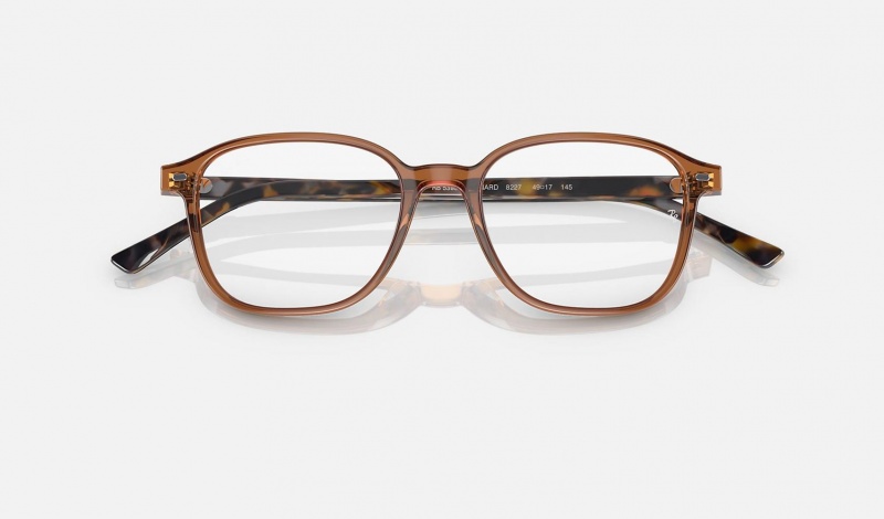 Ray Ban Leonard Optics Men's Eyeglasses Brown | 27530-NJRZ