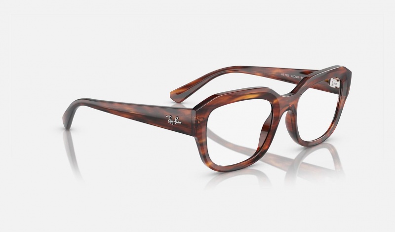 Ray Ban Leonid Optics Bio-based Women's Eyeglasses Brown | 61240-GCLY