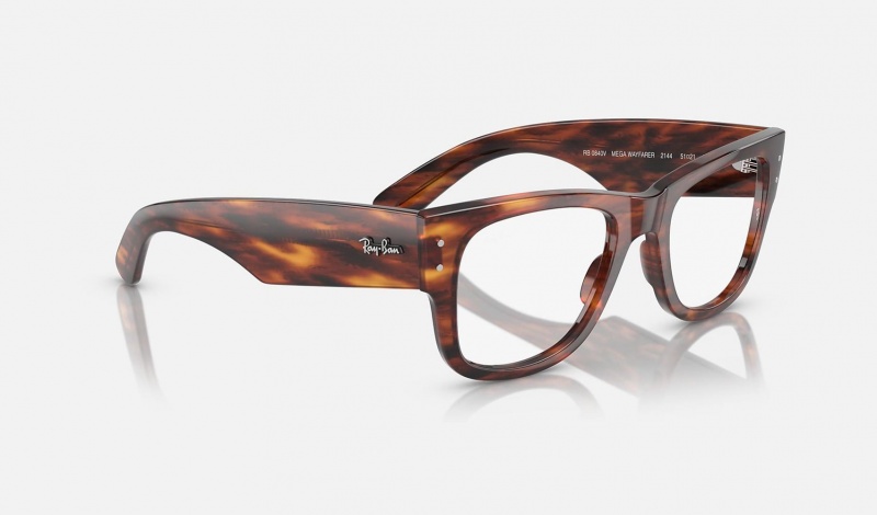 Ray Ban Mega Wayfarer Optics Men's Eyeglasses Brown | 29351-NUBK