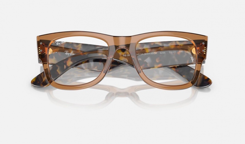 Ray Ban Mega Wayfarer Optics Women's Eyeglasses Brown | 24635-VBJM