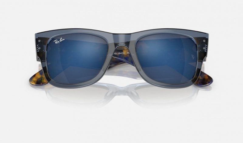 Ray Ban Mega Wayfarer Women's Sunglasses Blue | 86752-UQMS