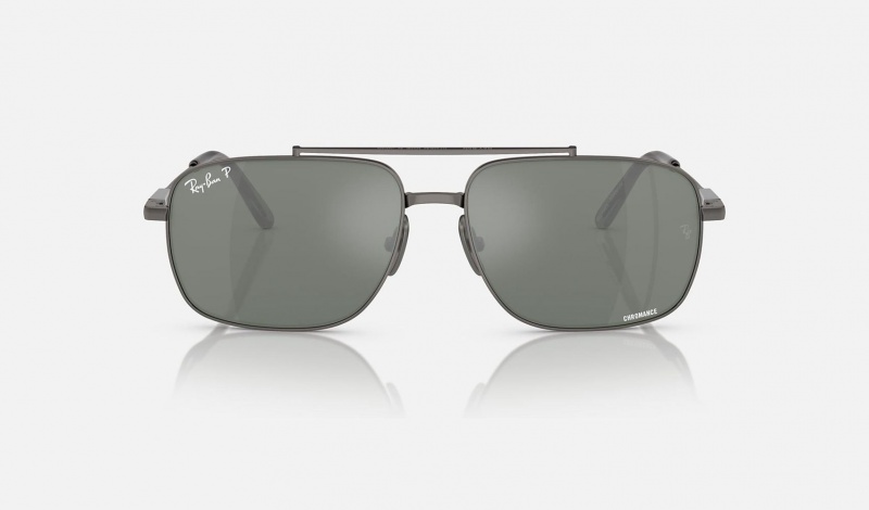 Ray Ban Michael Titanium Men's Sunglasses Silver | 72839-HTCJ