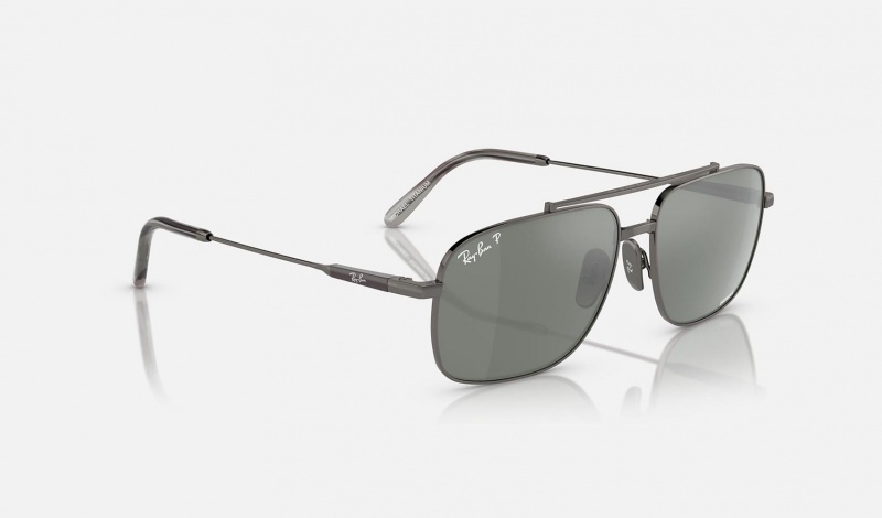 Ray Ban Michael Titanium Men's Sunglasses Silver | 72839-HTCJ